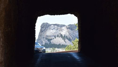 Photo of tunnel overlooking Mount Rushmore.