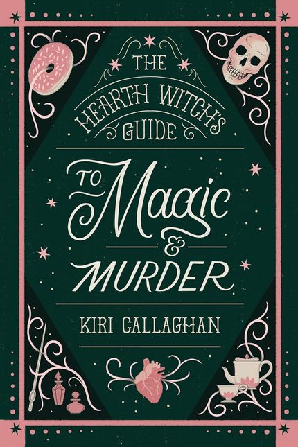 Skulls and potions on the cover of the hearth witch's guide