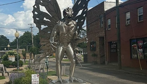The Mothman statue in Point Pleasant, West Virginia