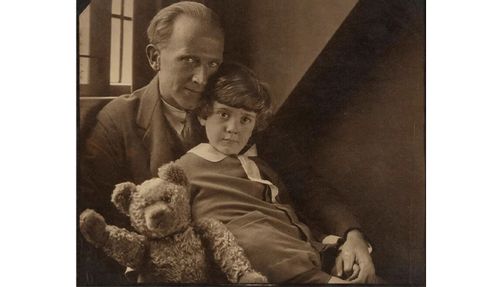 Milne with his son Christopher Robin and Pooh Bear
