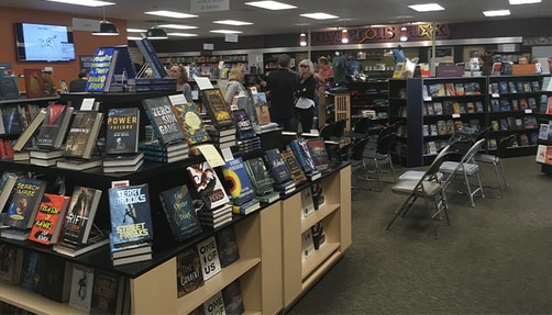 Interior of Mysterious Galaxy Bookstore. 