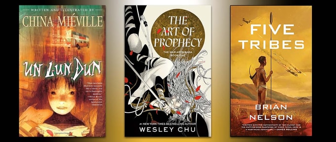 collage of titles that offer a chosen one trope with a twist