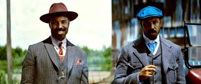 Michael B. Jordan as the twins Smoke and Stack in the movie "Sinners"