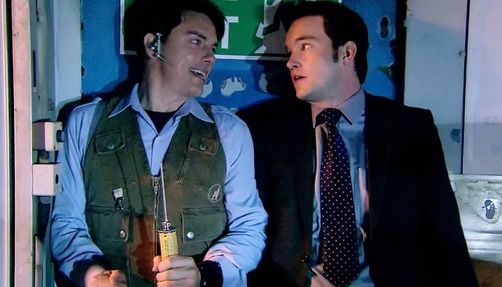 Jack Harkness and Ianto Jones in a still from 'Torchwood'