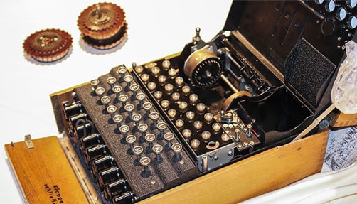 A World Ware II Enigma machine 
