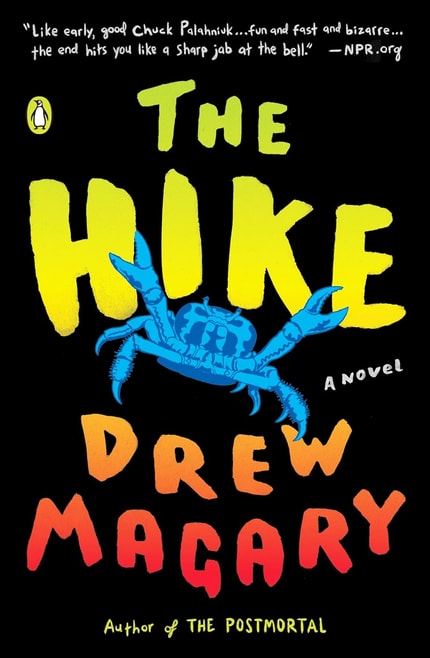 the-hike-cover the hike cover has a blue crab on a black background