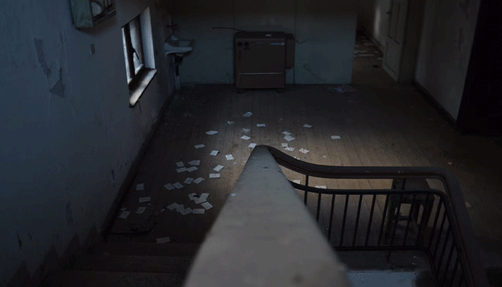 Photo of staircase in haunted house