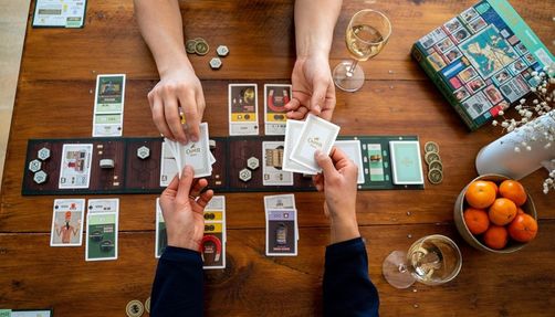 Caper Europe, a board game, splayed across the table