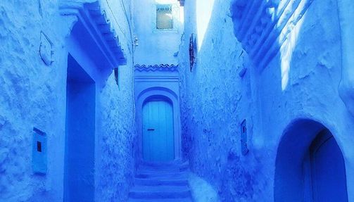 door and archways in the blue city Chefchaouen