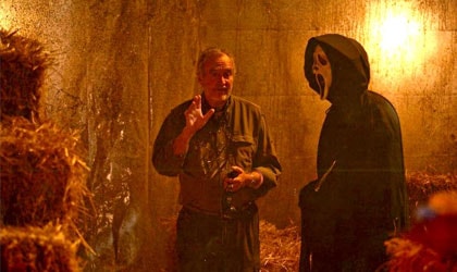 Photo of Wes Craven on Set of Scream 4