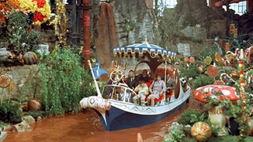 chocolate river inside wonka's factory, a fictional place in a book