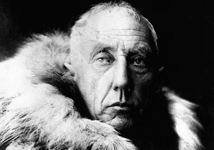portrait of roald amundsen in black and white