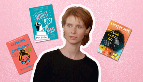 Photo of Miranda Hobbes with three books.