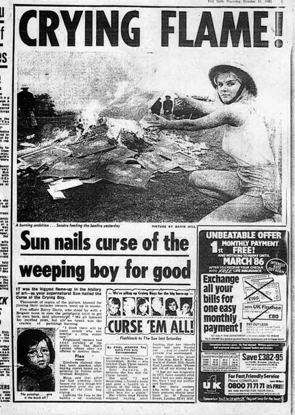 the sun headline: sun nails curse of the weeping boy for good 