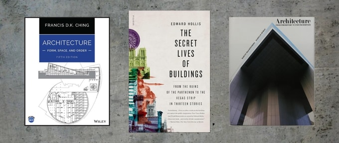 books-about-the-evolution-of-architecture_feature Three book covers over a gray background