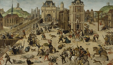 Painting of St. Bartholomew's day massacre of 1572,