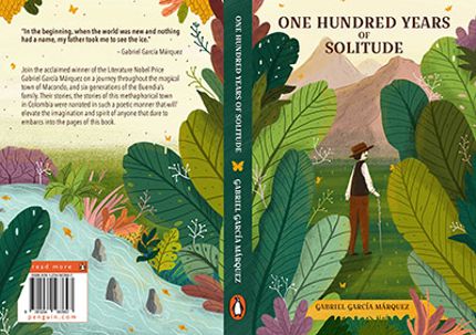 illustrated cover art of macondo, a fictional place in one hundred years of solitude