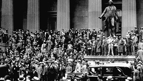 nyse-crowd-1929 A crowd gathered outside the New York Stock Exchange in 1929