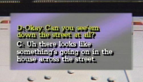 Screenshot of 911 call dialogue