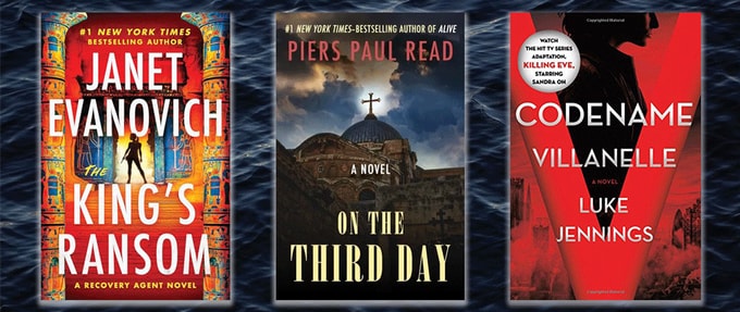 Covers of 'The King's Ransom', 'On the Third Day', and 'Codename Villanelle'.