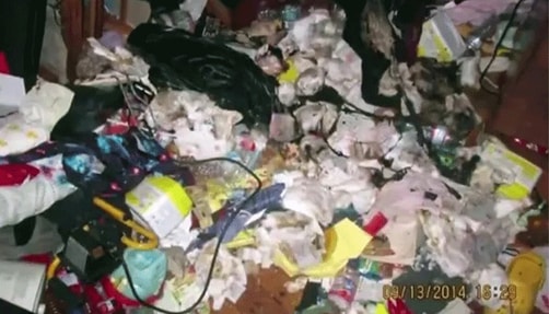 Photo of trash in house.