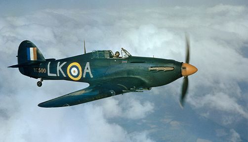 A wartime Hawker Hurricane plane