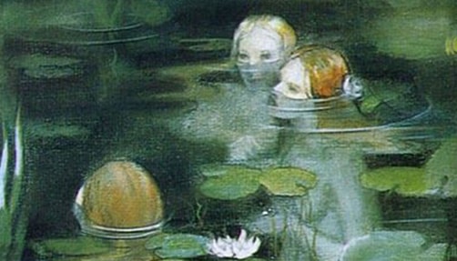 Creepy Mythical Creatures for Cancer Season The Nixie Characters in lily-pad filled water