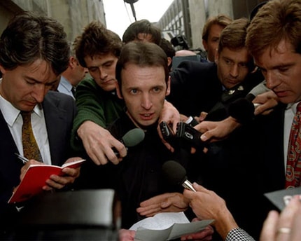 the-killing-of-rachel-nickell-and-how-the-police-got-it-wrong_imagetwo Colin Stagg issues a statement to the media outside the Old Bailey after he was cleared of Rachel Nickell's murder in 1995
