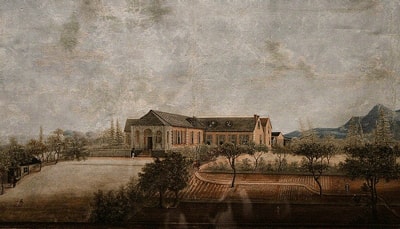 Painting of Longwood House, the final residence of Napoleon Bonaparte on St. Helena.