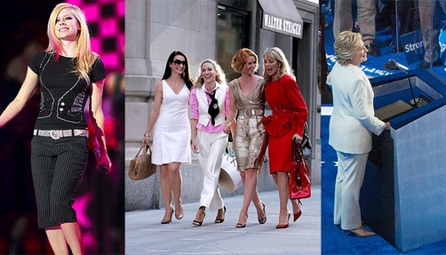 Images of fashion in the 2000s.