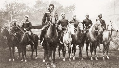 Georgische Reiter in Buffalo Bill's Wild West Show, London.