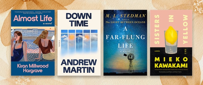 new-notable-march-2026-books_feature Four book covers set against orange background.