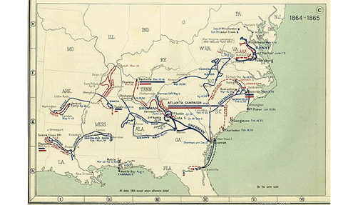 Map of the final year of the Civil War.
