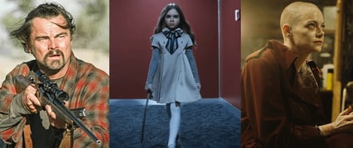 Stills from "One Battle After Another", "Megan", and "Bugonia"