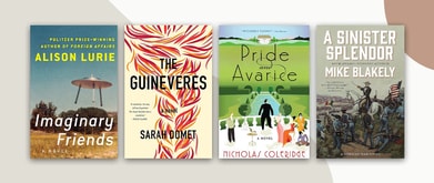 Four book covers set against grey and white background.