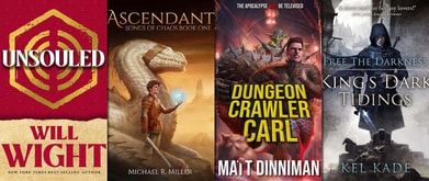 collage of power fantasy books