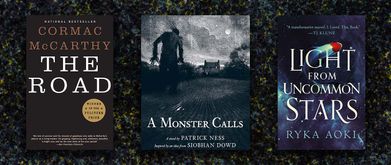 this collage of sci-fi titles includes the road by cormac mccarthy