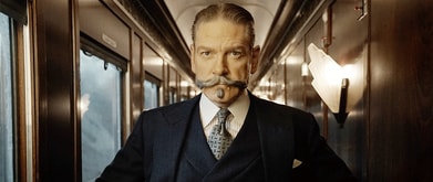 Still of Hercule Poirot in "Murder on the Orient Express"