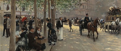 Illustration of Avenue Parisienne around 1935 by Jean Béraud. 