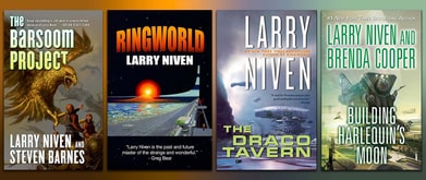 collage of science fiction books by larry niven