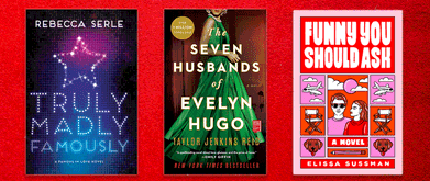 Book covers on a red carpet