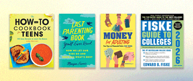 Covers of college prep books.