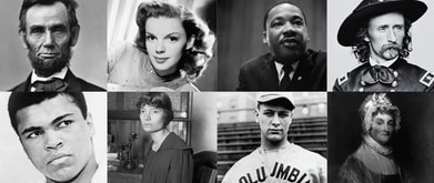Photos of various influential Americans across time. 