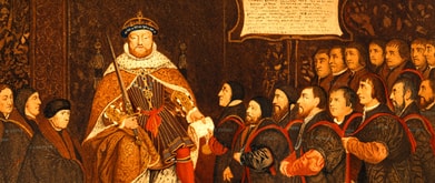 Illustration of King Henry VIII and his Barber-Surgeons.