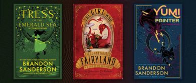 Tress of the Emerald Sea and a collage of other SFF titles