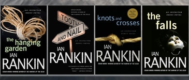 Covers of various Ian Rankin books. 