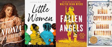 collage of coming-of-age novels including 'little women'