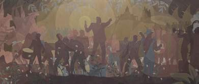 Photo of "Aspects of Negro Life" by Aaron Douglas