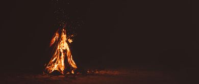 bonfire in the dark; Creepy Crate June 2020