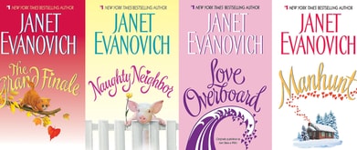 collage of janet evanovich romance books
